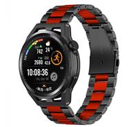 Strap-itÂ Strap-it Huawei Watch GT Runner stalen band (zwart/rood)