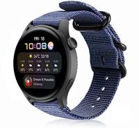 Strap-itÂ Strap-it Huawei Watch 3 (Pro) nylon gesp band (blauw)