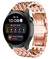 Strap-itÂ Strap-it Huawei Watch 3 (Pro) stalen draak band (rosÃ© goud)