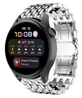 Strap-itÂ Strap-it Huawei Watch 3 (Pro) stalen draak band (zilver)