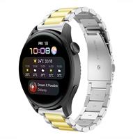 Strap-itÂ Strap-it Huawei Watch 3 (Pro) stalen band (zilver/goud)
