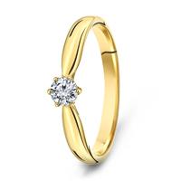 Diamonde Geelgouden diamanten solitair ring