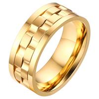 Mendes Jewelry heren ring Verguld Edelstaal Tandwiel-20mm