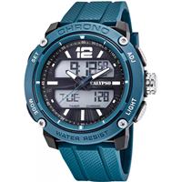 Calypso K5796/2 Horloge Digitaal-Analoog kunststof-rubber blauw 52 mm