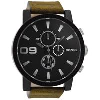 OOZOO Quarzuhr »UOC9033A Oozoo Herren Armbanduhr braun Analog«, (Armbanduhr), Herrenuhr rund, extra groß (ca. 50mm), Lederarmband, Casual-Style
