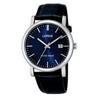 Lorus RG841CX5 Horloge staal-leder zwart-blauw 37,5 mm