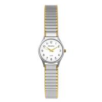 Zilver/Goudkleurig Dames Horloge van Prisma met Rekband  21 mm