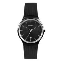 Prisma Slimline  Heren Horloge Mat Zwart met Milanese Band