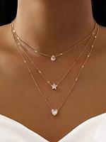 BERRYLOOK Stacked Star Pearl Necklace