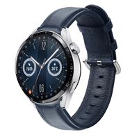 Strap-it Huawei Watch GT 3 46mm leren bandje (donkerblauw)