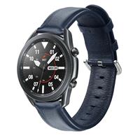 Strap-it Samsung Galaxy Watch 3 45mm leren bandje (donkerblauw)