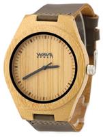 WAVE HAWAII Holz-Armbanduhr Bambus/Leder