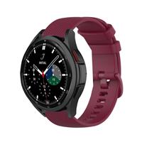 Strap-it Samsung Galaxy Watch 4 Classic 46mm Luxe Siliconen bandje (donkerrood)