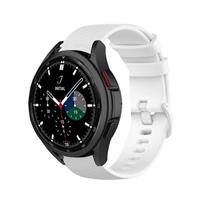 Strap-it Samsung Galaxy Watch 4 Classic 46mm Luxe Siliconen bandje (wit)