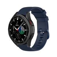 Strap-it Samsung Galaxy Watch 4 Classic 42mm Luxe Siliconen bandje (donkerblauw)