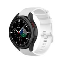 Strap-it Samsung Galaxy Watch 4 Classic 42mm Luxe Siliconen bandje (wit)