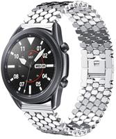 Strap-it Samsung Galaxy Watch 3 45mm stalen vis band (zilver)