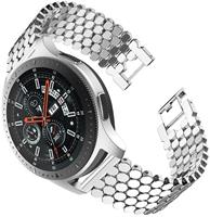 Strap-it Samsung Galaxy Watch 46mm stalen vis band (zilver)