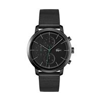 Lacoste Herren Lacoste Replay Armbanduhr aus schwarzem Leder - Schwarz 