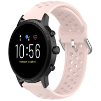 Strap-it Fossil Gen 5 siliconen bandje met gaatjes (roze)