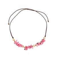 Verstelbare halsketting van tagua en acai - Alicia roze/crème