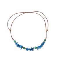 Verstelbare halsketting van tagua en acai - Alicia blauw/groen