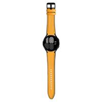 Strap-it Samsung Galaxy Watch 4 Classic 42mm hybrid leren bandje (geel)