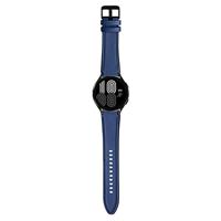 Strap-it Samsung Galaxy Watch 4 - 44mm hybrid leren bandje (donkerblauw)