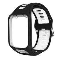 Strap-it TomTom Runner 3 sport gesp bandje (zwart/wit)