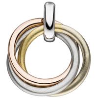 SIGO Anhänger verschlungen 925 Sterling Silber gold vergoldet tricolor dreifarbig