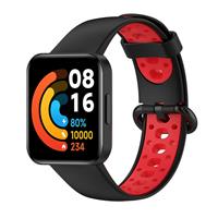 Strap-it Redmi Watch 2 (Lite) sport bandje (zwart/rood)
