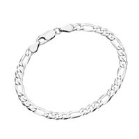 Smart Jewel Armband "Figarokette 3/1 diamantiert, massiv, Silber 925"