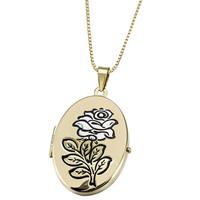 Goldmaid Collier, 585 Gelbgold Medaillon Blume/Rose