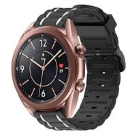 Strap-it Samsung Galaxy Watch 3 41mm sport gesp band (zwart/wit)