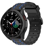 Strap-it Samsung Galaxy Watch 4 classic 46mm sport gesp band (zwart/blauw)