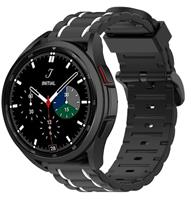 Strap-it Samsung Galaxy Watch 4 classic 46mm sport gesp band (zwart/wit)