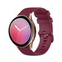 Strap-it Samsung galaxy watch Active Luxe Siliconen bandje (donkerrood)