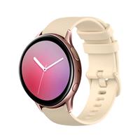 Strap-it Samsung galaxy watch Active Luxe Siliconen bandje (beige)