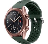 Strap-it Samsung Galaxy Watch 3 - 41mm siliconen bandje met gaatjes (legergroen)