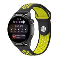 Strap-it Huawei Watch 3 (Pro) sport band (zwart/geel)