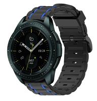 Strap-it Samsung Galaxy Watch 42 mm sport gesp band (zwart/blauw)