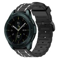 Strap-it Samsung Galaxy Watch 42mm sport gesp band (zwart/wit)