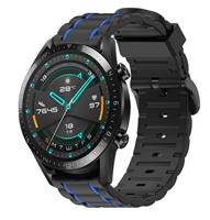 Strap-it Huawei Watch GT sport gesp band (zwart/blauw)