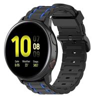 Strap-it Samsung Galaxy Watch Active sport gesp band (zwart/blauw)