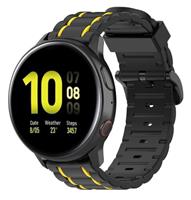 Strap-it Samsung Galaxy Watch Active sport gesp band (zwart/geel)