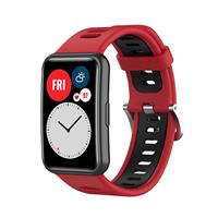 Strap-it Huawei Watch Fit New sport gesp bandje (rood/zwart)