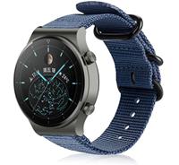 Strap-it Huawei Watch GT 2 Pro nylon gesp band (blauw)