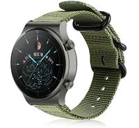 Strap-it Huawei Watch GT 2 Pro nylon gesp band (groen)
