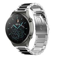 Strap-it Huawei Watch GT 2 Pro stalen band (zilver/zwart)