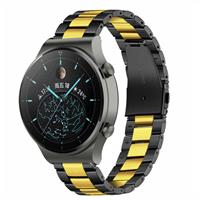 Strap-it Huawei Watch GT 2 Pro stalen band (zwart/goud)